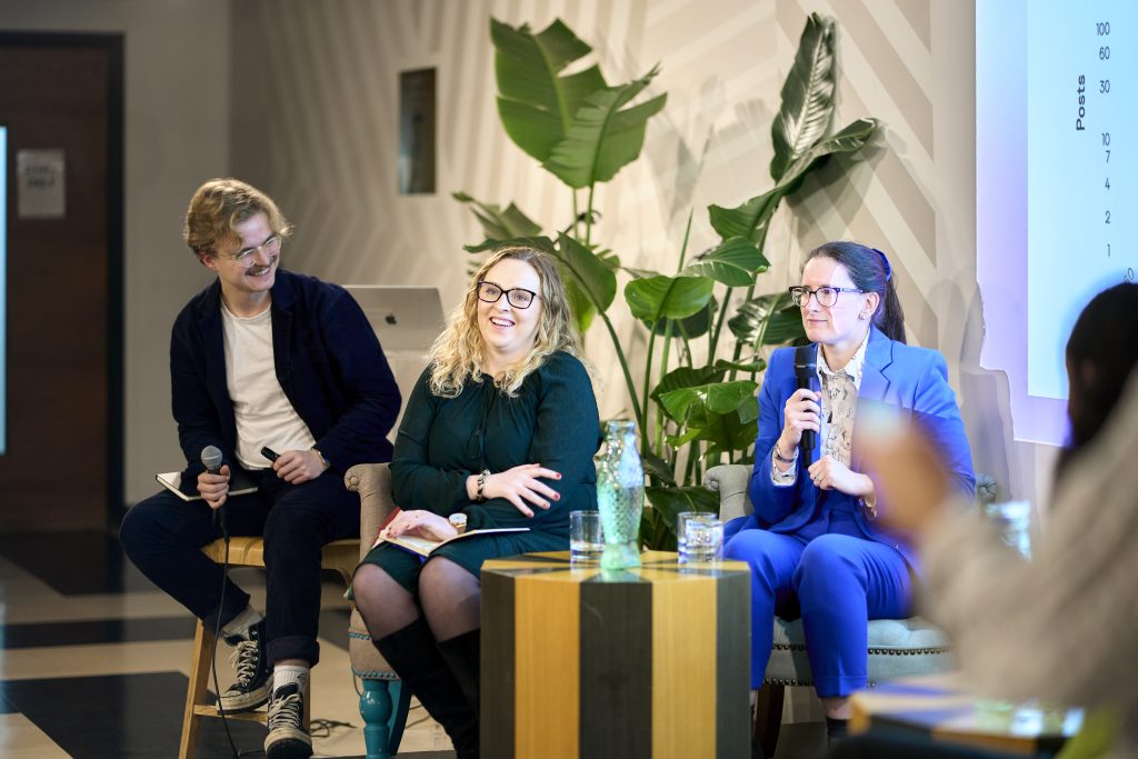 Panellists Alex, Amy and Charlotte